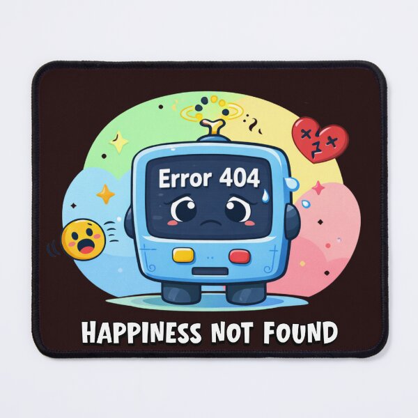 Item preview, Error 404 – Happiness Not Found | Cute Cartoon Robot Pastel Design designed and sold by CraftDigitPrint.