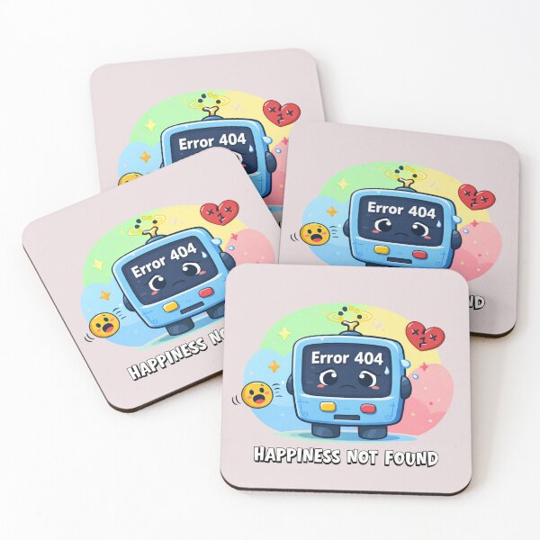 Item preview, Error 404 – Happiness Not Found | Cute Cartoon Robot Pastel Design designed and sold by CraftDigitPrint.