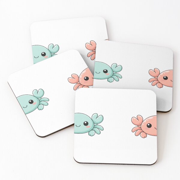 Aperçu de l'œuvre Illustration mignonne d'un couple de crabes kawaii aux couleurs pastel créée et vendue par Butterfly-Dream.