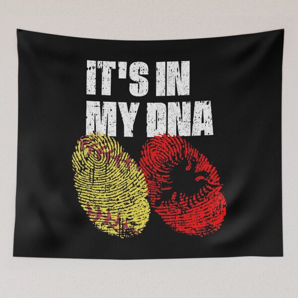 Item preview, IT'S IN MY DNA Softball - Albania Flag Fingerprint  designed and sold by CosmoKitsch.
