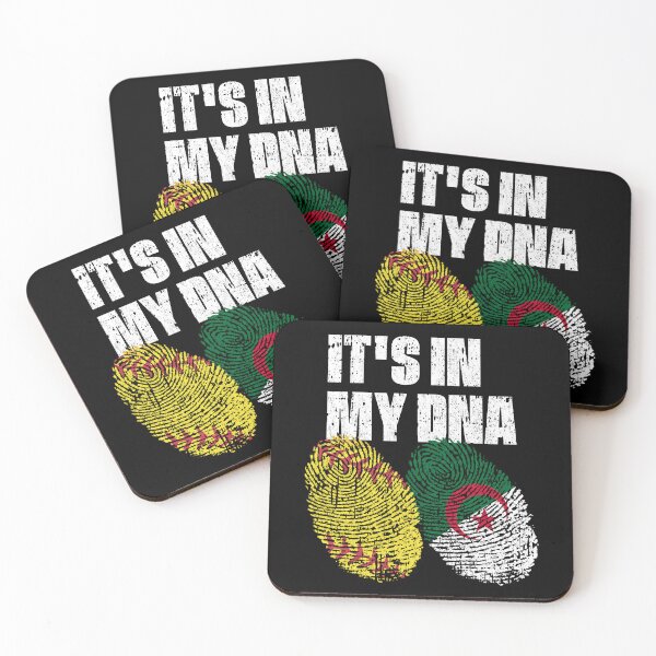 Item preview, IT'S IN MY DNA Softball - Algeria Flag Fingerprint  designed and sold by CosmoKitsch.