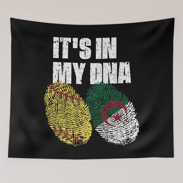 Item preview, IT'S IN MY DNA Softball - Algeria Flag Fingerprint  designed and sold by CosmoKitsch.