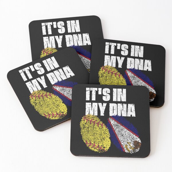 Item preview, IT'S IN MY DNA Softball - American Samoa Flag Fingerprint  designed and sold by CosmoKitsch.