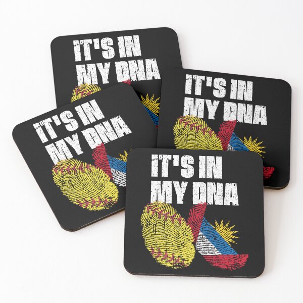 Item preview, IT'S IN MY DNA Softball - Antigua and Barbuda Flag Fingerprint  designed and sold by CosmoKitsch.