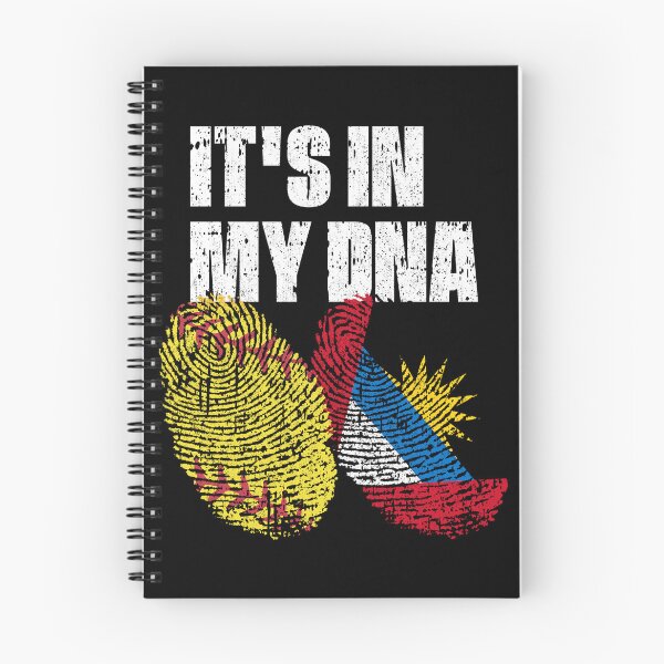 Item preview, IT'S IN MY DNA Softball - Antigua and Barbuda Flag Fingerprint  designed and sold by CosmoKitsch.