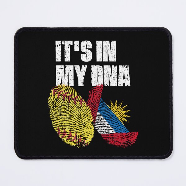 Item preview, IT'S IN MY DNA Softball - Antigua and Barbuda Flag Fingerprint designed and sold by CosmoKitsch.