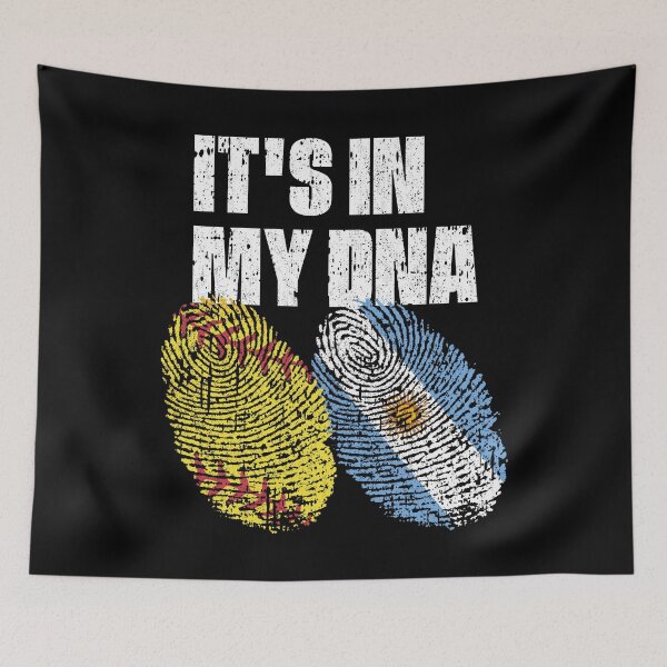 Item preview, IT'S IN MY DNA Softball - Argentina Flag Fingerprint  designed and sold by CosmoKitsch.