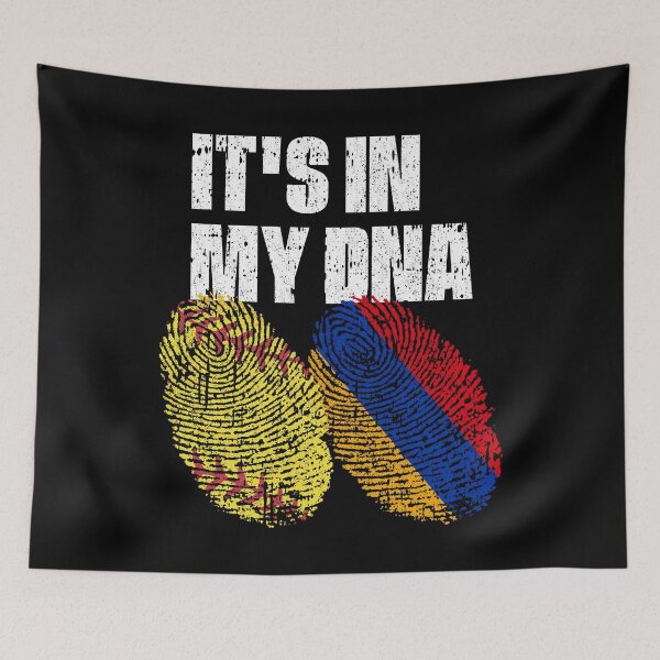 Item preview, IT'S IN MY DNA Softball - armenia Flag Fingerprint  designed and sold by CosmoKitsch.