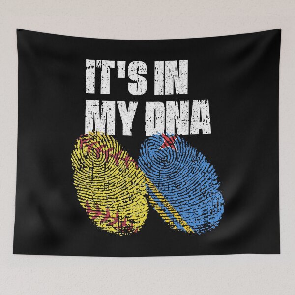 Item preview, IT'S IN MY DNA Softball - Aruba Flag Fingerprint  designed and sold by CosmoKitsch.