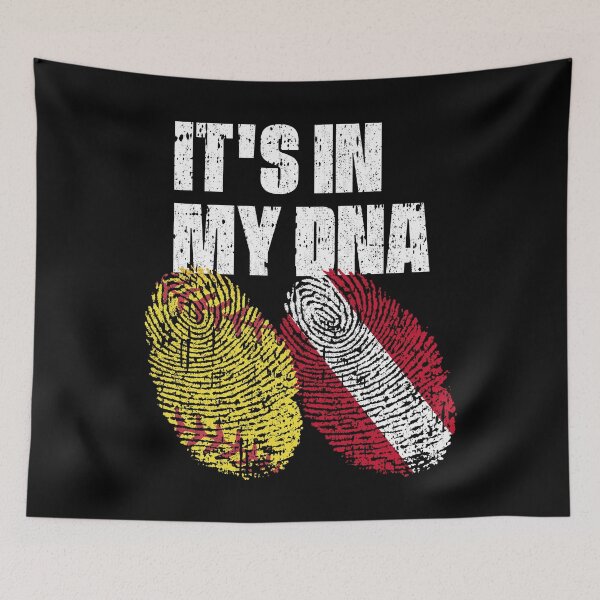 Item preview, IT'S IN MY DNA Softball - Austria Flag Fingerprint  designed and sold by CosmoKitsch.