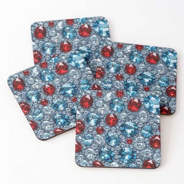 Item preview, sparkling blue, red and white gemstones, diamonds, crystals designed and sold by DigitalPartisan.