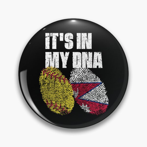 Item preview, IT'S IN MY DNA Softball - Nepal Flag Fingerprint  designed and sold by CosmoKitsch.