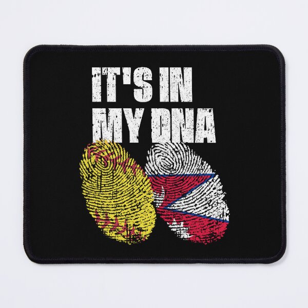 Item preview, IT'S IN MY DNA Softball - Nepal Flag Fingerprint designed and sold by CosmoKitsch.