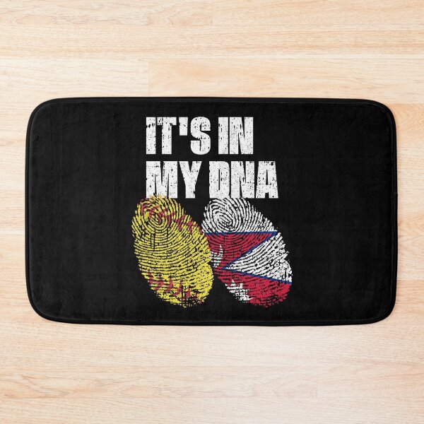 Item preview, IT'S IN MY DNA Softball - Nepal Flag Fingerprint  designed and sold by CosmoKitsch.
