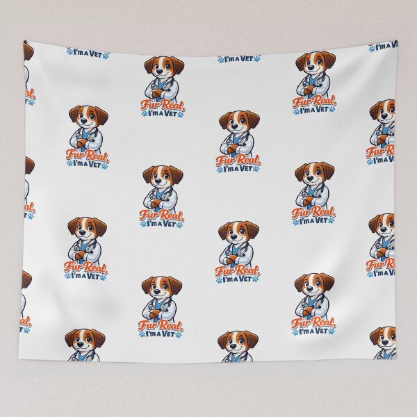 Item preview, Fur Real, I’m a Vet – Cute Dog Veterinarian Illustration designed and sold by Bettybee00.