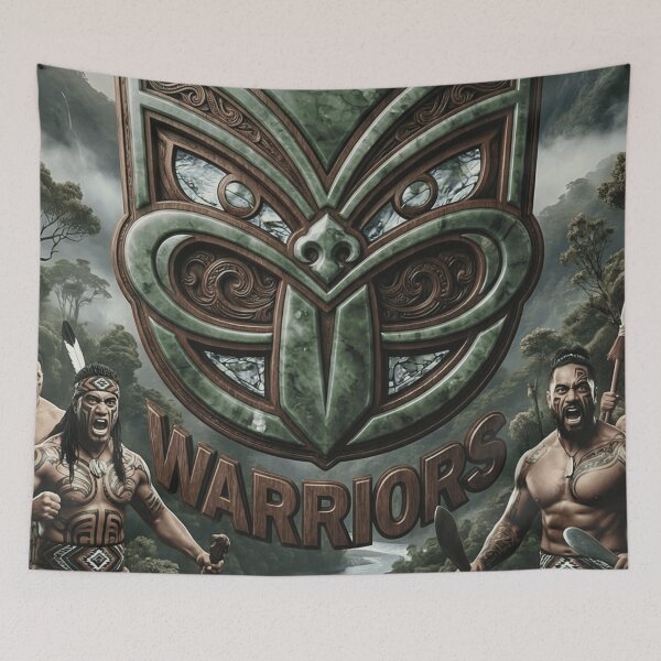 Item preview, New Zealand Warriors NRL Tribal Māori Heritage Fan Art designed and sold by Vibes To VIsual.