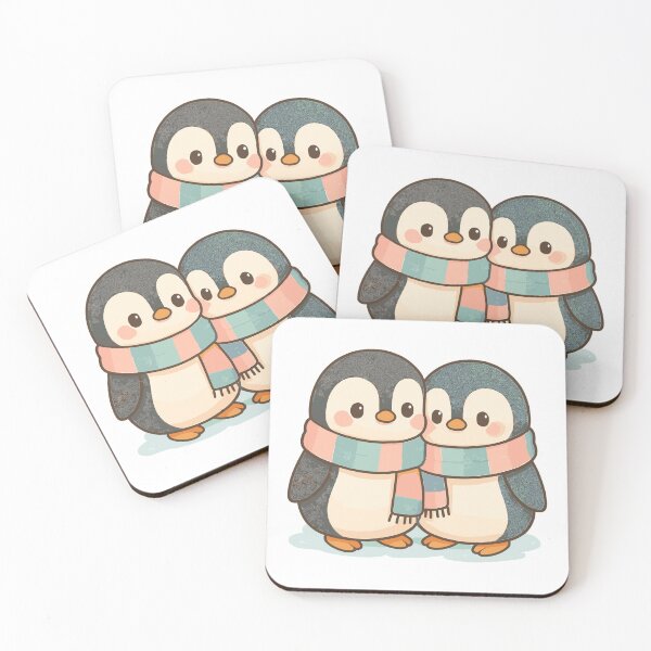 Item preview, Cuddling penguins in the snow: Cute couple motif designed and sold by Pineapple-Tree.