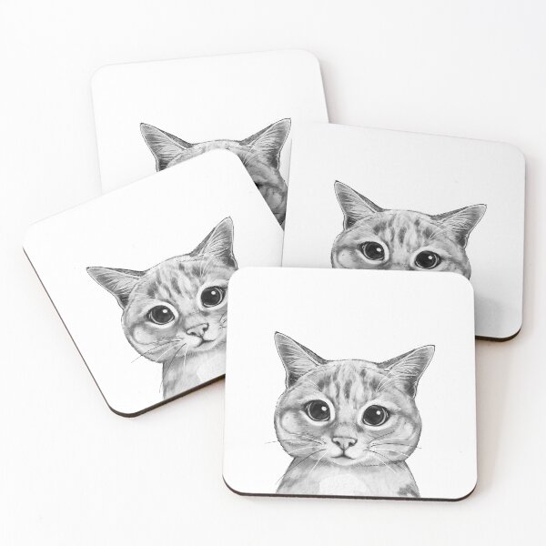 Item preview, Shy Peeking Cat designed and sold by lauragraves.