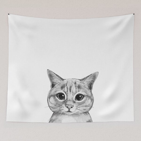 Item preview, Shy Peeking Cat designed and sold by lauragraves.