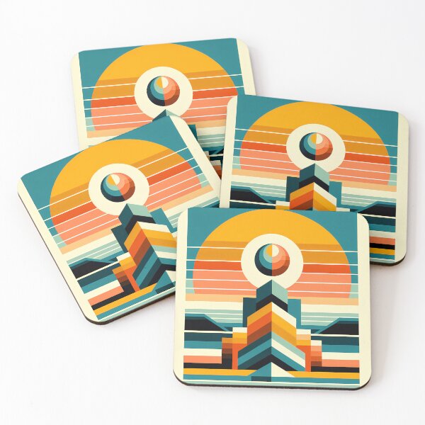 Item preview, Geometric Sun and Chevron Tower designed and sold by InkSmithery.