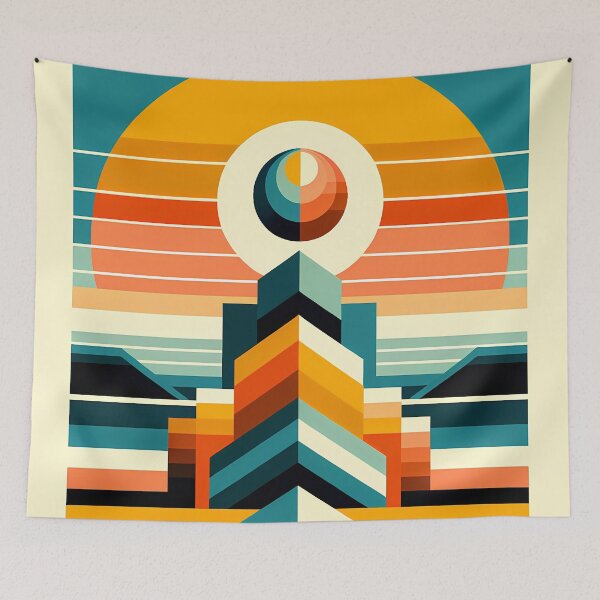 Item preview, Geometric Sun and Chevron Tower designed and sold by InkSmithery.