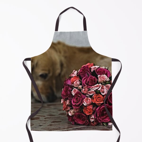 Item preview, A bouquet of flowers and a retriever in the background designed and sold by NoxLand.