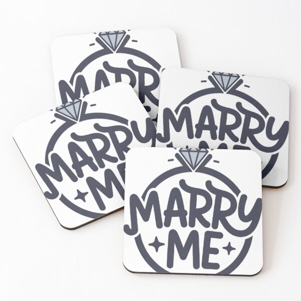 Item preview, Marry Me Diamond Ring Proposal Typography Design designed and sold by Craft99.