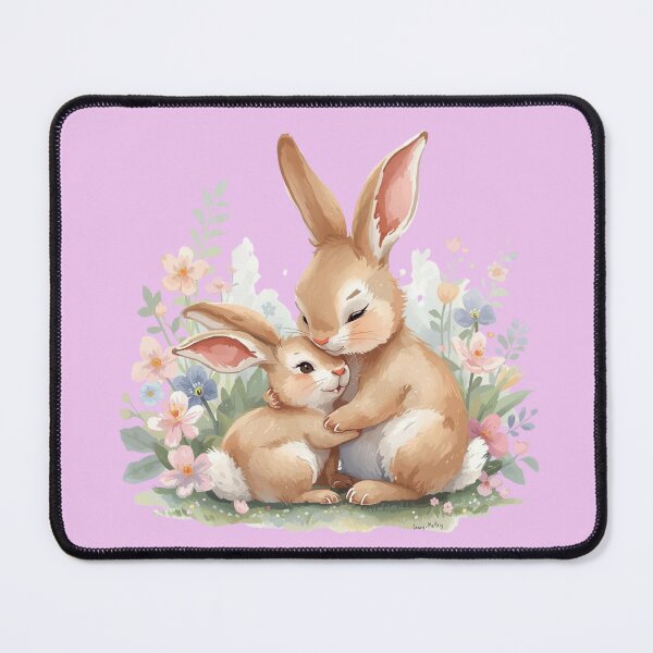 Item preview, Brown Mom Bunny's Tender Embrace - Heartwarming Art designed and sold by Nature's Palette.