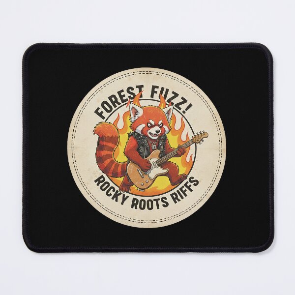 Item preview, Rock and Roll Red Panda Playing Electric Guitar with Flames Retro Sticker Art designed and sold by ART-POD-PL.