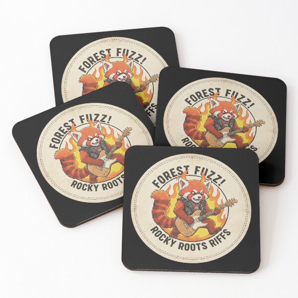 Item preview, Rock and Roll Red Panda Playing Electric Guitar with Flames Retro Sticker Art designed and sold by ART-POD-PL.