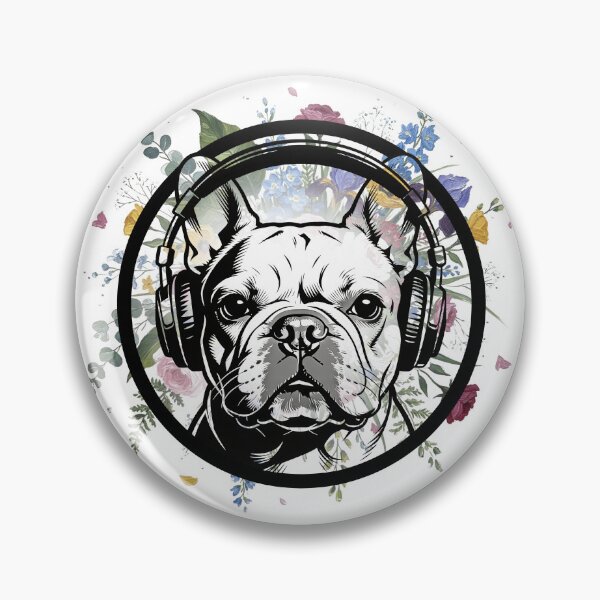 Item preview, Flower Power French Bulldog DJ designed and sold by Ink & Iron Studio.