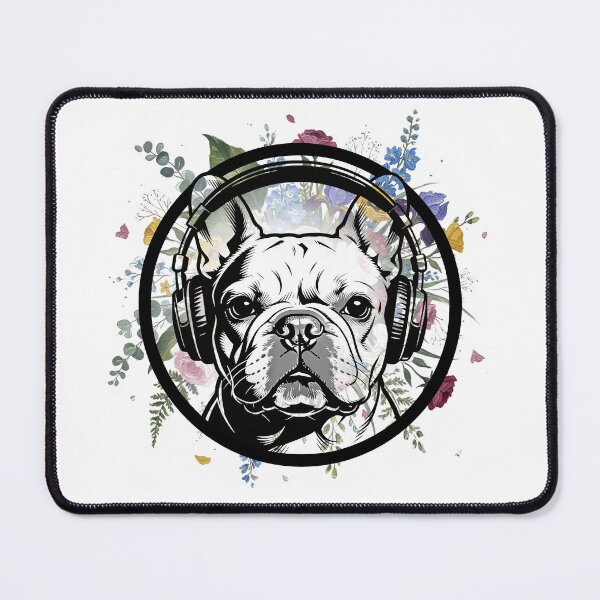 Item preview, Flower Power French Bulldog DJ designed and sold by Ink & Iron Studio.