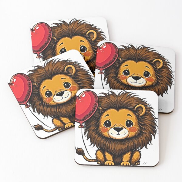Item preview, Adorable Illustration of Lion With Balloon designed and sold by NoxLand.