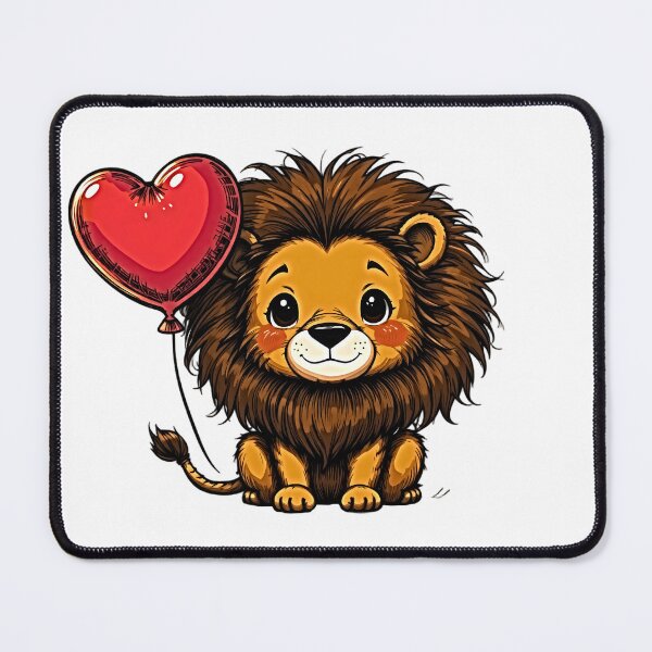 Item preview, Adorable Illustration of Lion With Balloon designed and sold by NoxLand.