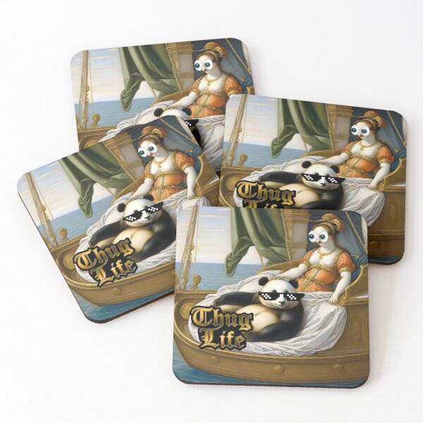 Item preview, THUG LIFE PANDA | Renaissance Royalty Panda Art | Funny Baroque Masterpiece Mashup designed and sold by SergioMiklos.