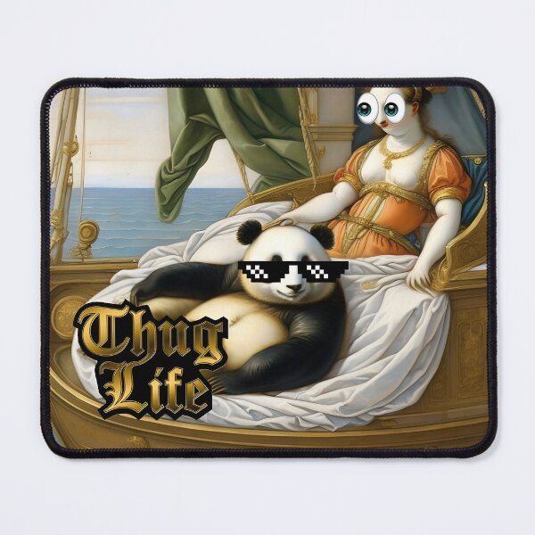 Item preview, THUG LIFE PANDA | Renaissance Royalty Panda Art | Funny Baroque Masterpiece Mashup designed and sold by SergioMiklos.