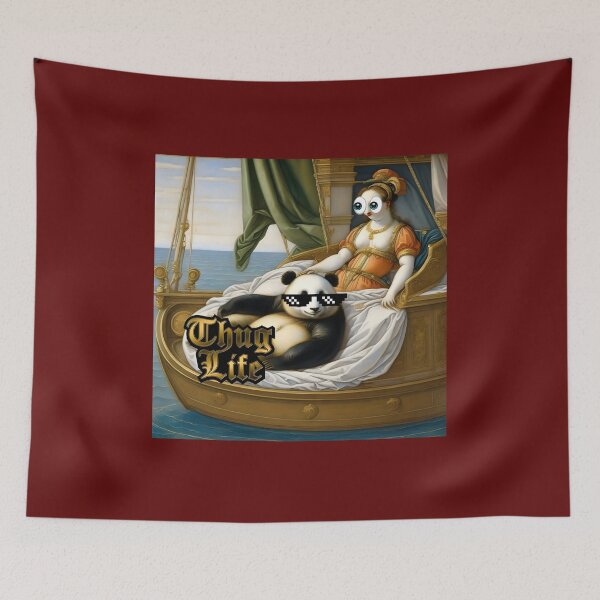 Item preview, THUG LIFE PANDA | Renaissance Royalty Panda Art | Funny Baroque Masterpiece Mashup designed and sold by SergioMiklos.