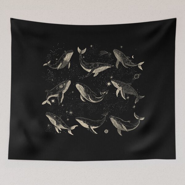Item preview, Celestial Whales in Space – Vintage Cosmic Ocean Illustration designed and sold by mcraft studio.