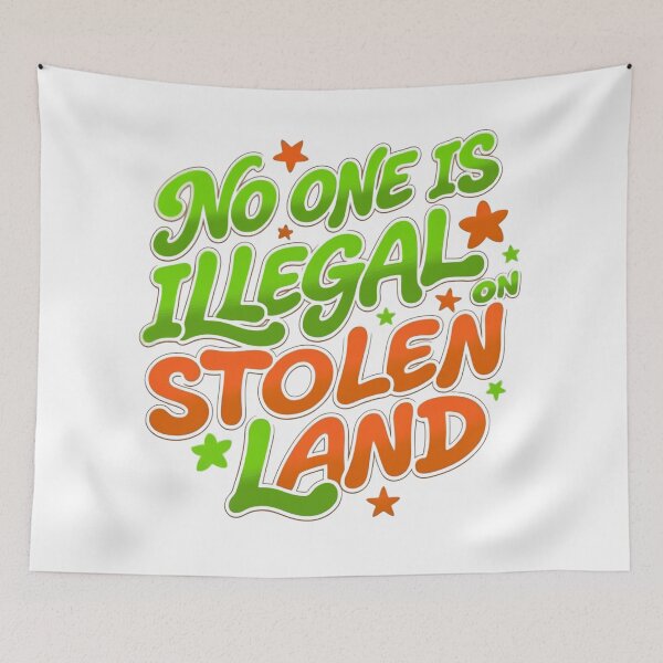 Item preview, No One Is Illegal On Stolen Land Resist Anti Fascism Now designed and sold by SkeletonsDanger.