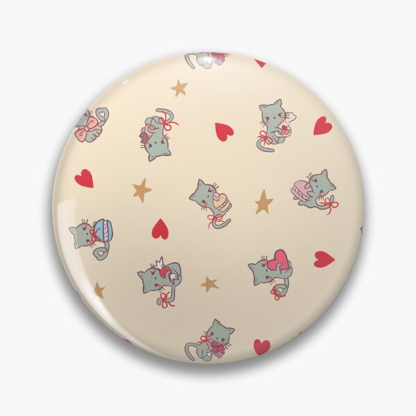 Item preview, Valentine’s Day Cats with Love hearts and stars (Buttery cream) designed and sold by HarunaMcDesigns.