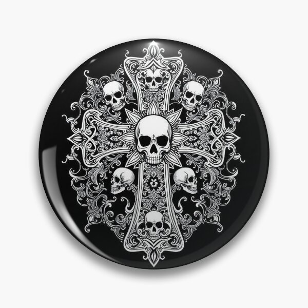 Item preview, Ornate Cross with Skulls designed and sold by TheDarkVault.