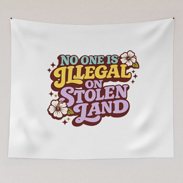 Item preview, No One Is Illegal On Stolen Land Resist Fascism Now Together designed and sold by SkeletonsDanger.