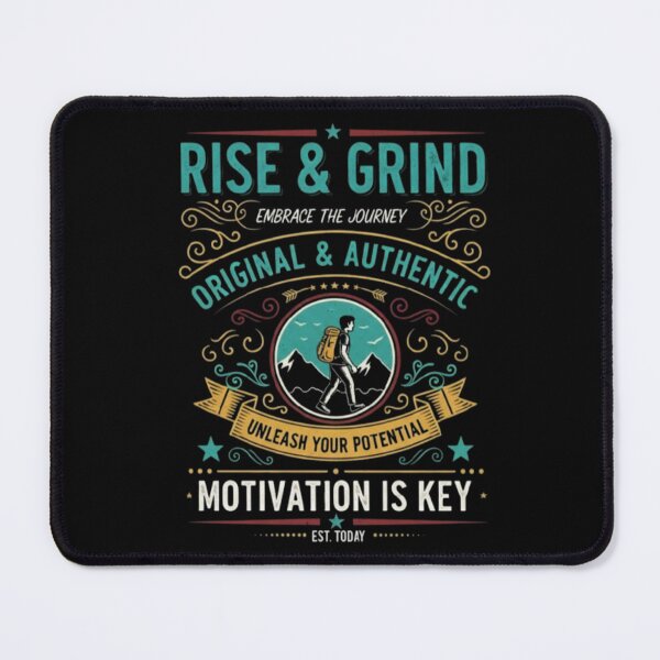 Item preview, Rise & Grind – Motivational Journey Design designed and sold by Dogandesighn.