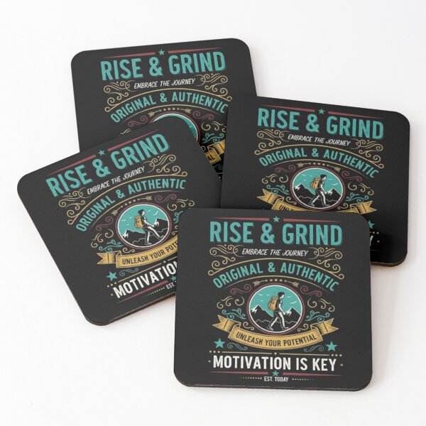 Item preview, Rise & Grind – Motivational Journey Design designed and sold by Dogandesighn.