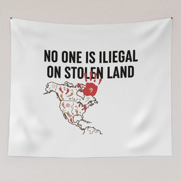 Item preview, No One Is Illegal On Stolen Land Protest Hate Now  designed and sold by SkeletonsDanger.