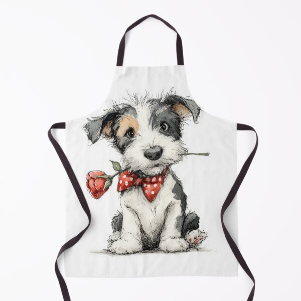 Item preview, Cute Puppy with Rose and Bow Tie – Sweet Dog Illustration designed and sold by Erika Kaisersot.