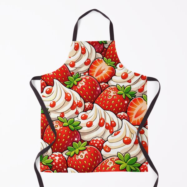 Item preview, Strawberries & Whipped Cream – Cute Dessert Pattern Illustration designed and sold by Velaty.