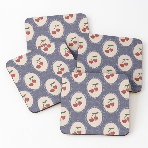 Item preview, Vintage cherry heart valentines pastel repeat. designed and sold by PrajaktaPathak.