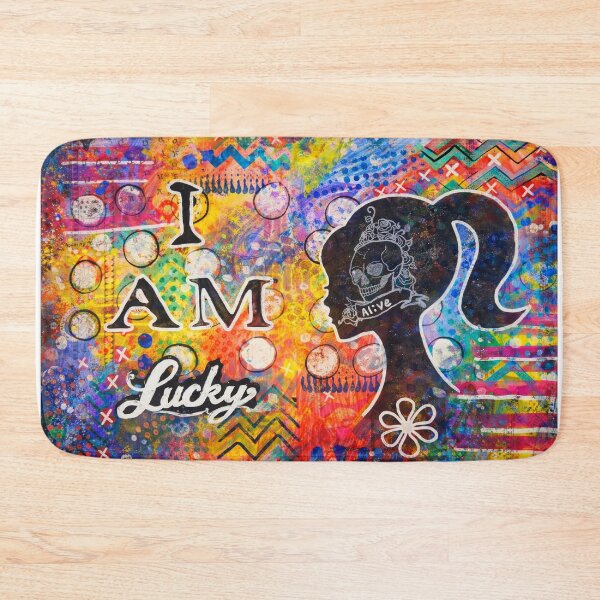 Item preview, I Am Lucky – Bold Mixed Media Affirmation Art designed and sold by Duckey8.