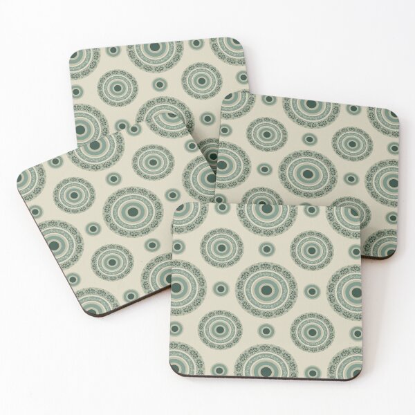 Item preview, Seamless Ornamental Floral Medallion Pattern with Vintage Circular Design in Green Tones designed and sold by kasune-shop.